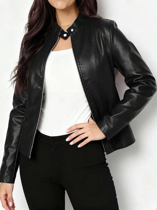 Giacca Biker da Donna in Pelle dal Taglio Aderente