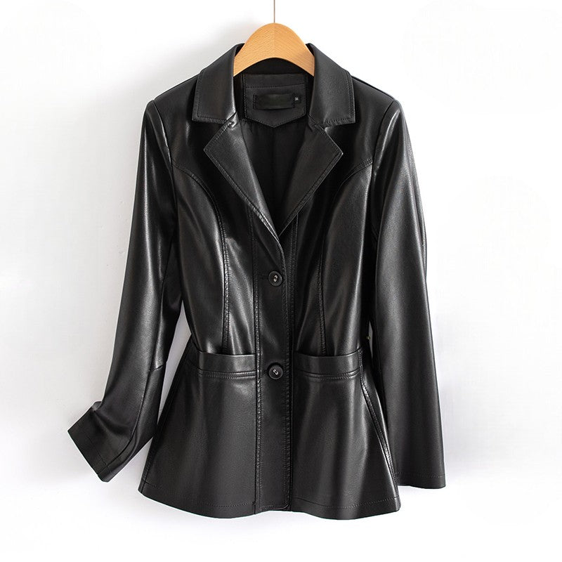 Giacca da Donna in Pelle con Vita Sagomata