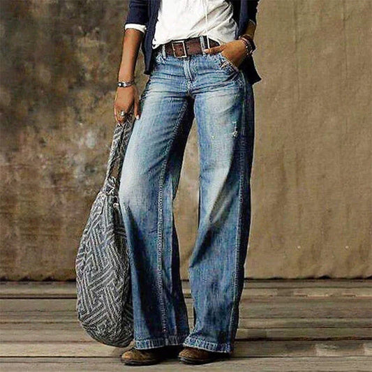 Lucinda - Jeans svasati in denim vintage da donna