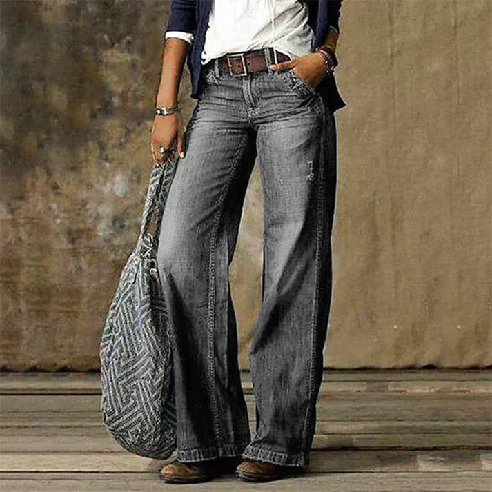 Lucinda - Jeans svasati in denim vintage da donna