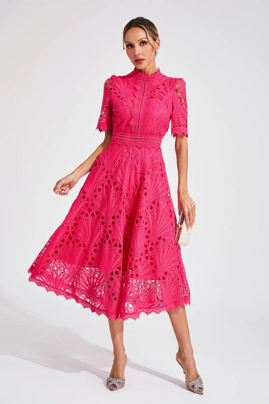 Abito Midi Chic in Pizzo da Donna