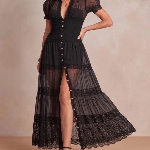 Abito Maxi Drappeggiato Elegante da Donna