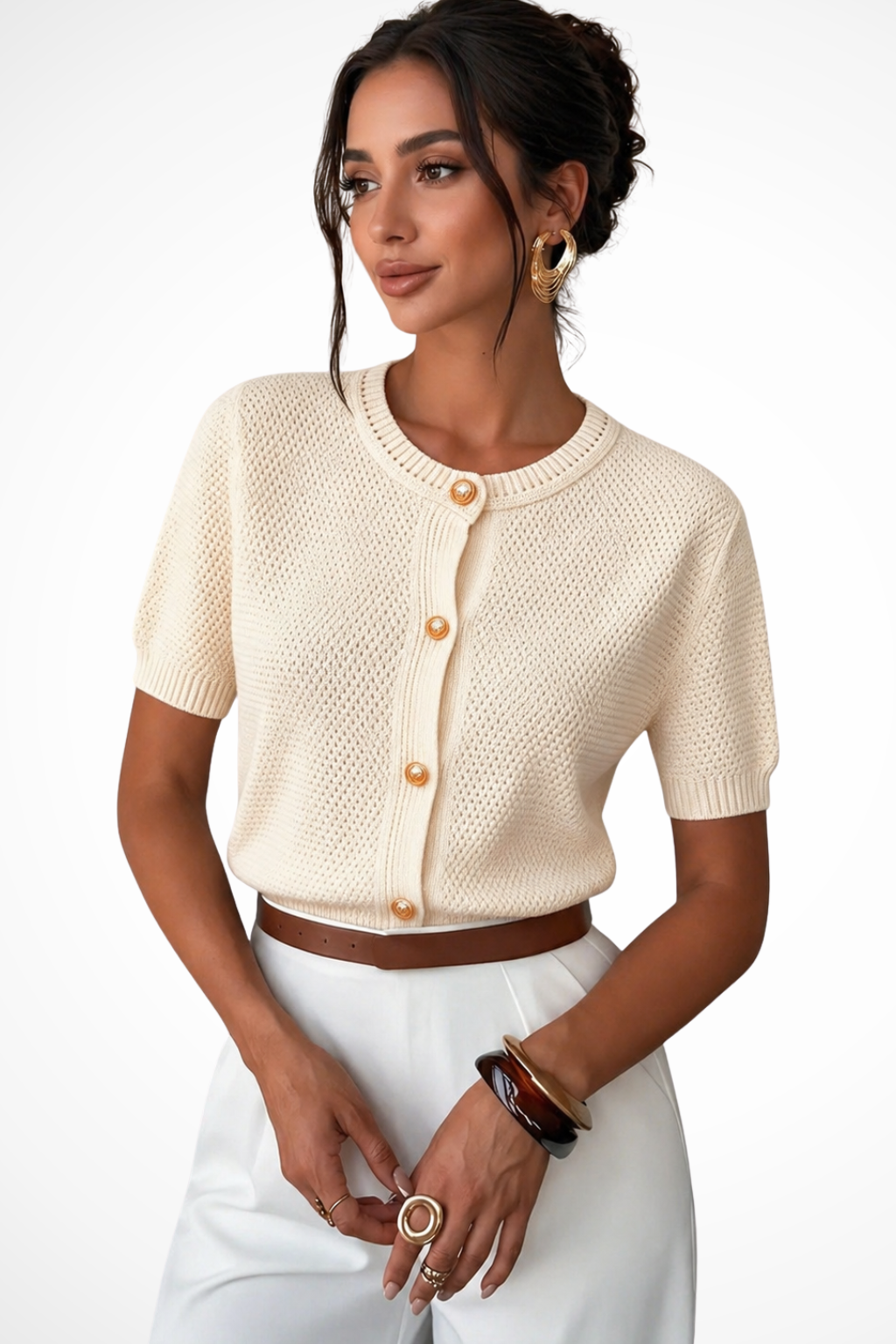 Top Estivo Corto in Maglia da Donna