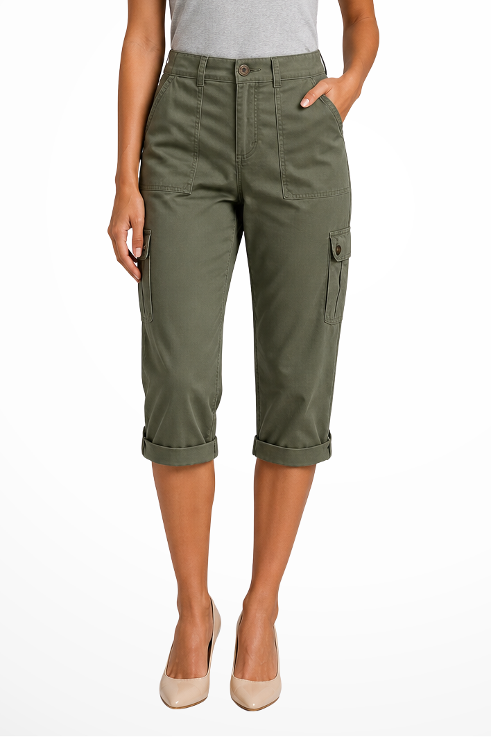 Pantaloni Cargo con Orlo Arrotolabile da Donna
