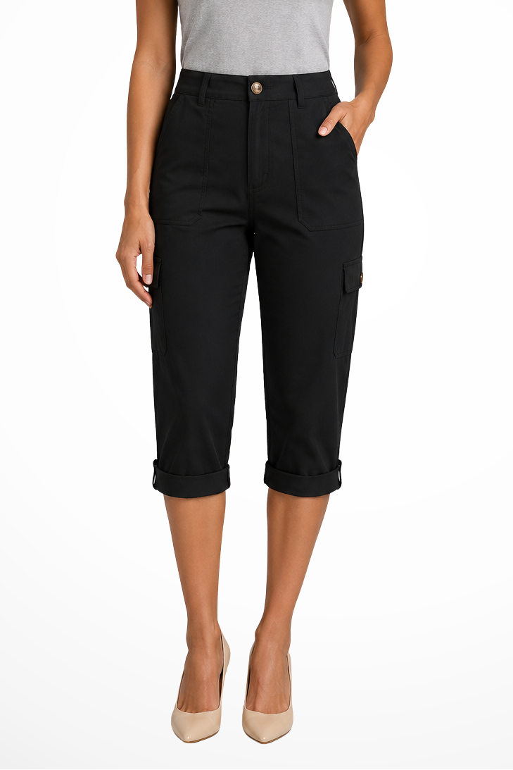 Pantaloni Cargo con Orlo Arrotolabile da Donna