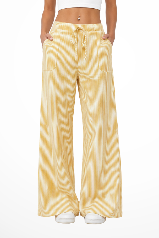 Pantaloni a Righe con Coulisse da Donna