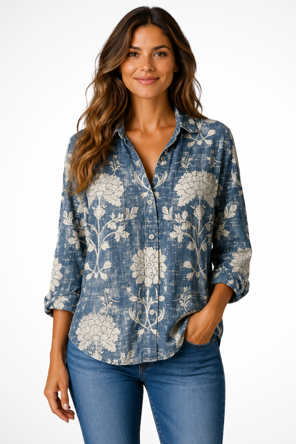 Blusa Boho con Stampa Bandana da Donna