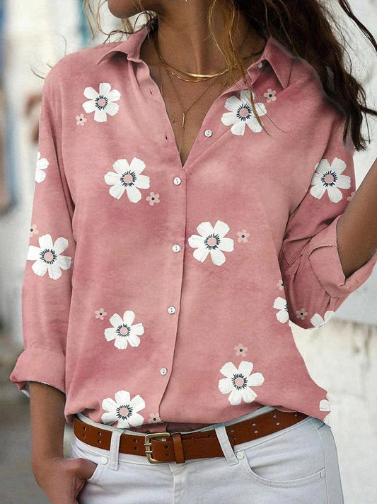 Blusa Floreale a Maniche Lunghe da Donna