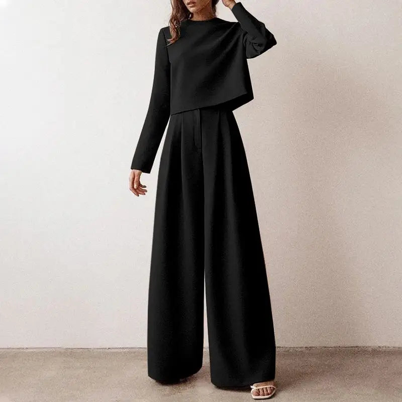 Josselyn - Set Elegante con Felpa a Maniche Lunghe e Pantaloni a Gamba Larga
