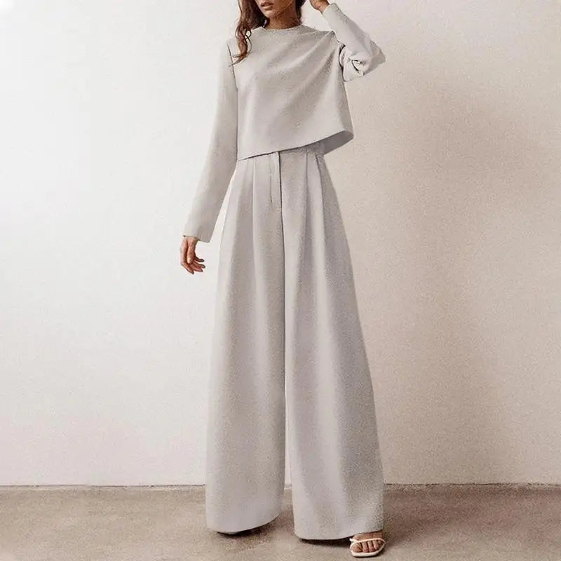 Josselyn - Set Elegante con Felpa a Maniche Lunghe e Pantaloni a Gamba Larga