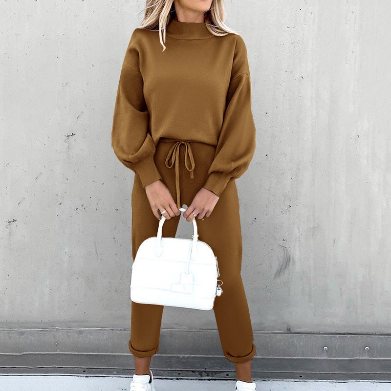 Leticiana - Set cozy con maglione caldo e pantaloni