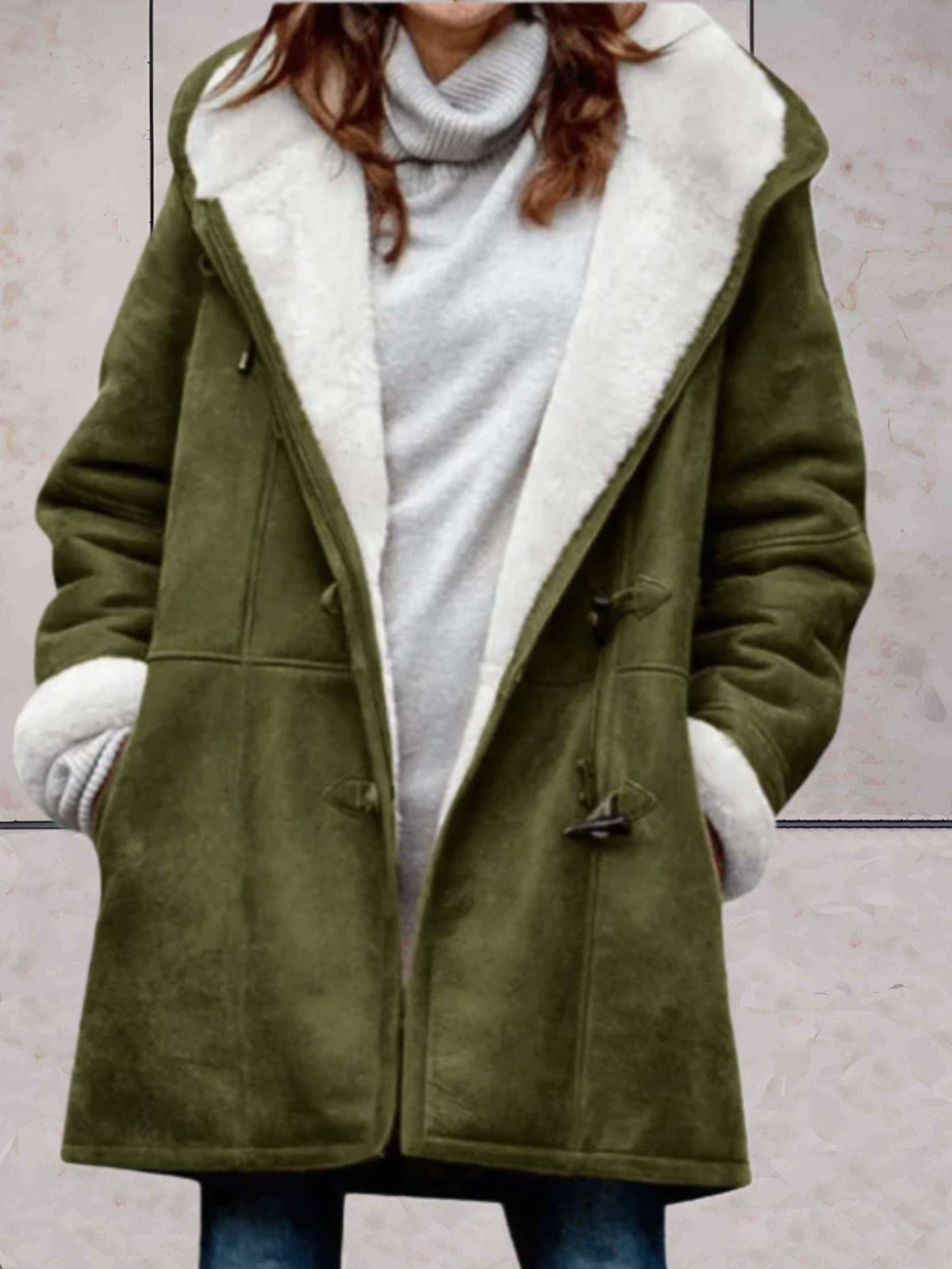Cappotto da Donna in Camoscio Foderato in Sherpa
