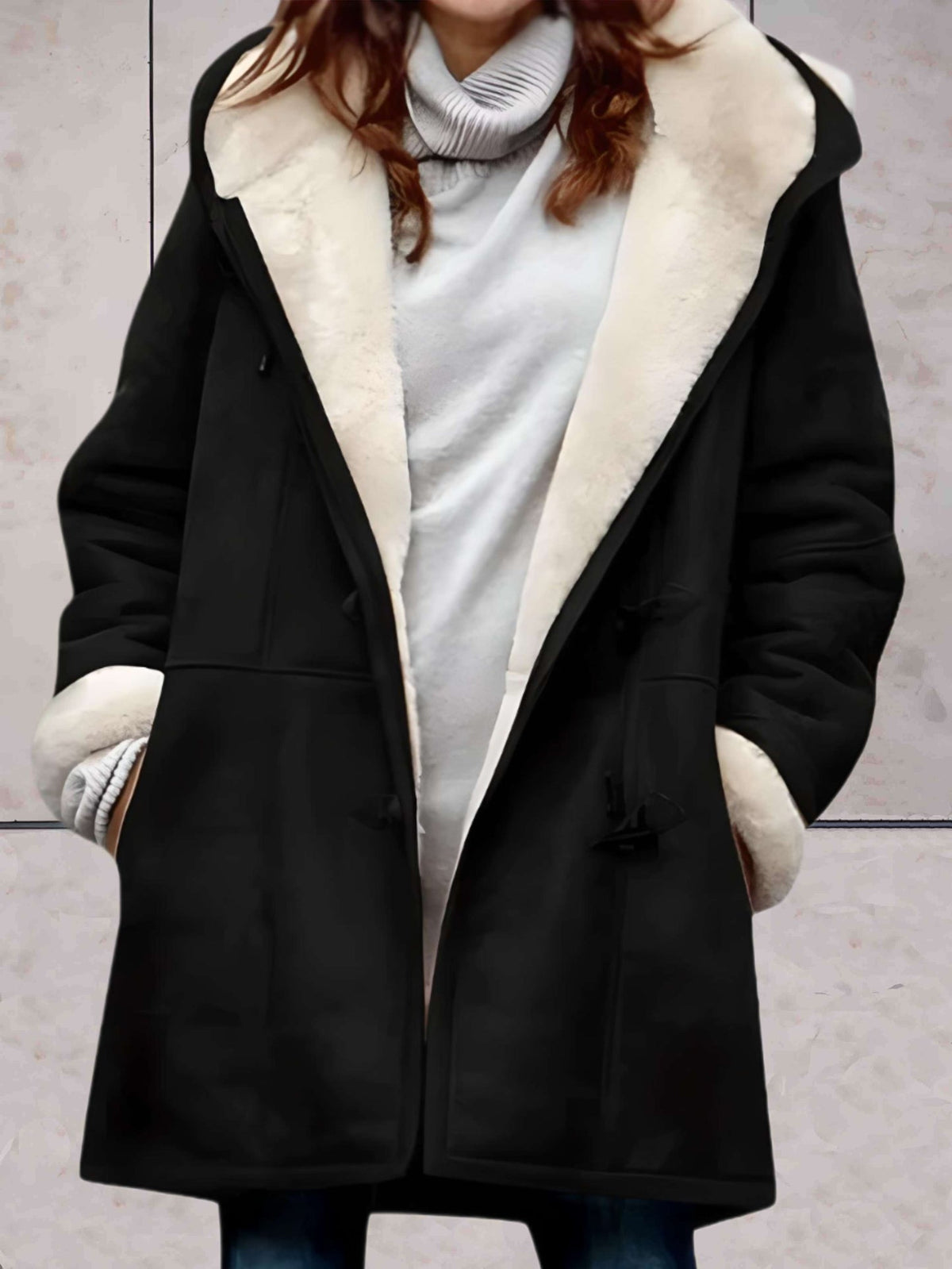 Cappotto da Donna in Camoscio Foderato in Sherpa