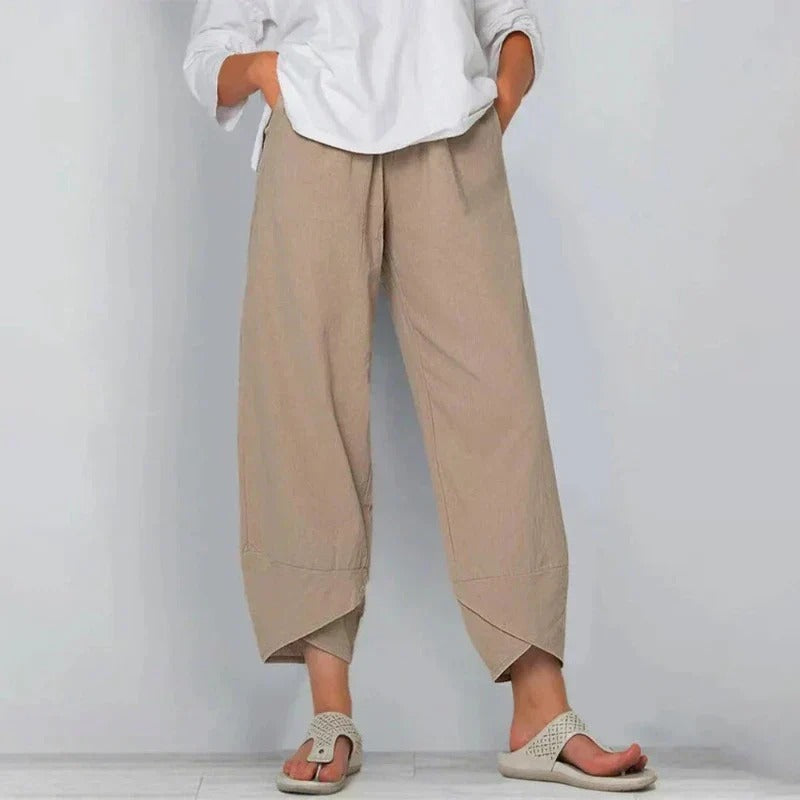 Pantaloni Cropped a Gamba Larga da Donna