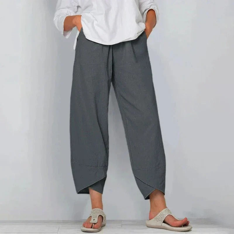 Pantaloni Cropped a Gamba Larga da Donna