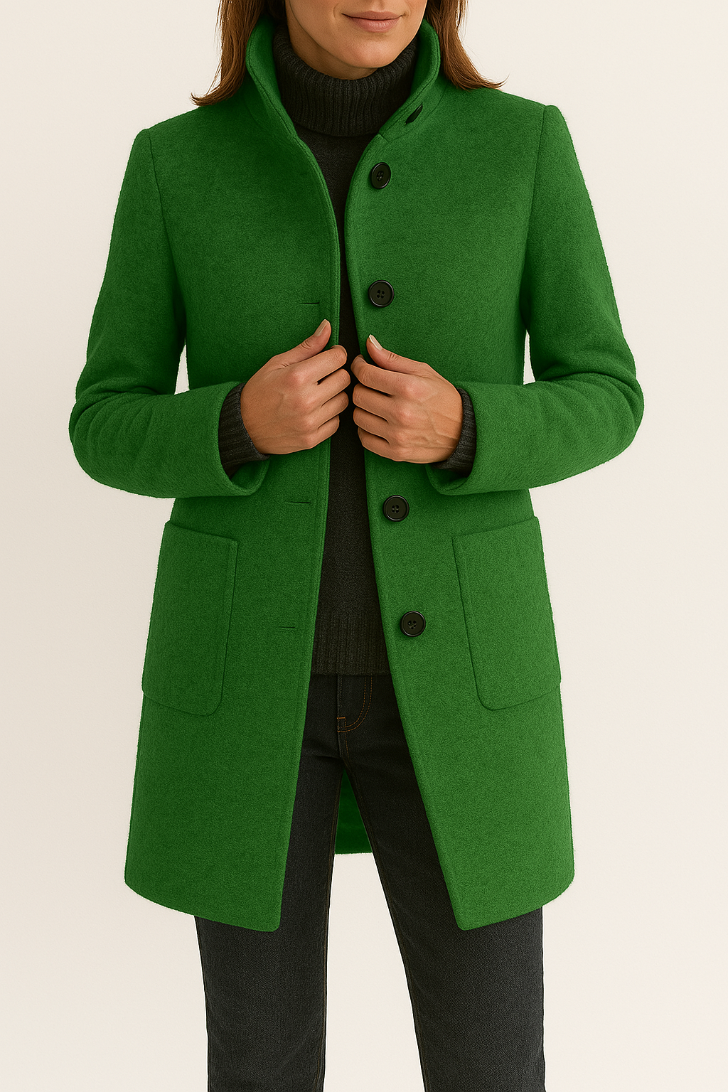 Cappotto da Donna in Lana con Collo Alto