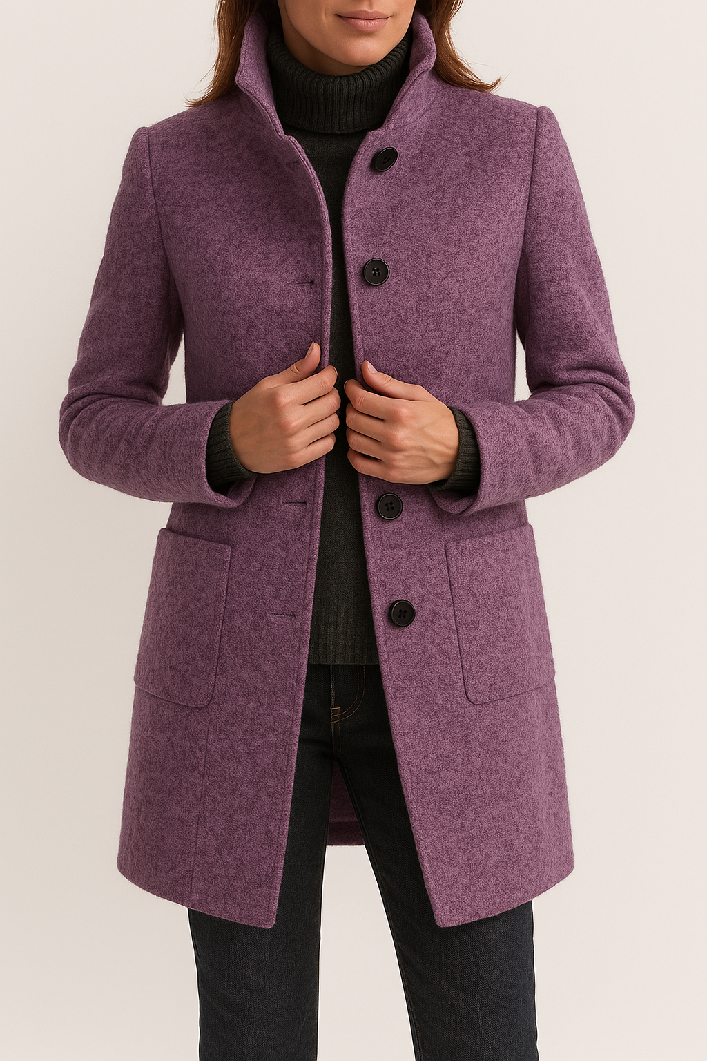 Cappotto da Donna in Lana con Collo Alto