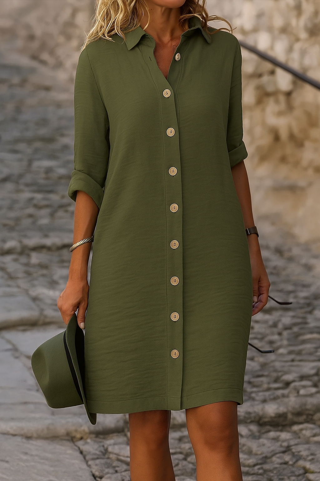 Abito Primaverile Elegante con Scollo a V da Donna
