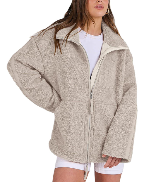 Darcie - Giacca in pile larga con zip