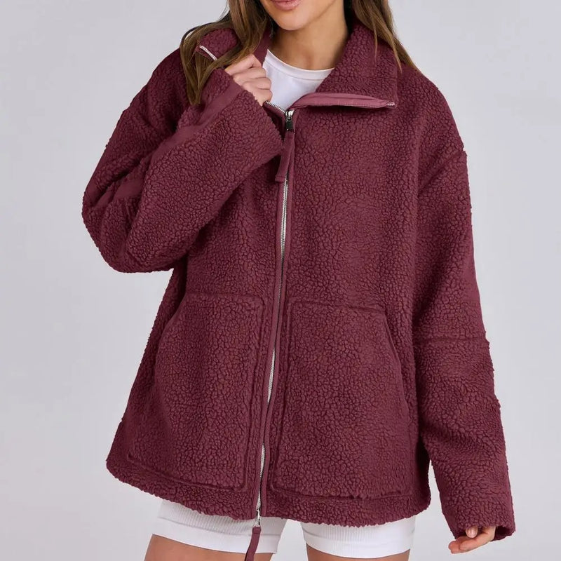Darcie - Giacca in pile larga con zip