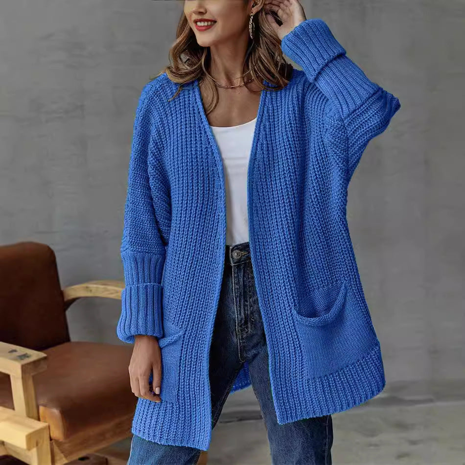 Jamie - Cardigan Lavorato a Maglia Larga con Maniche Lunghe e Caldo