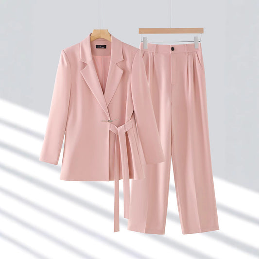 Adelie - Elegante completo con blazer e pantaloni a gamba larga