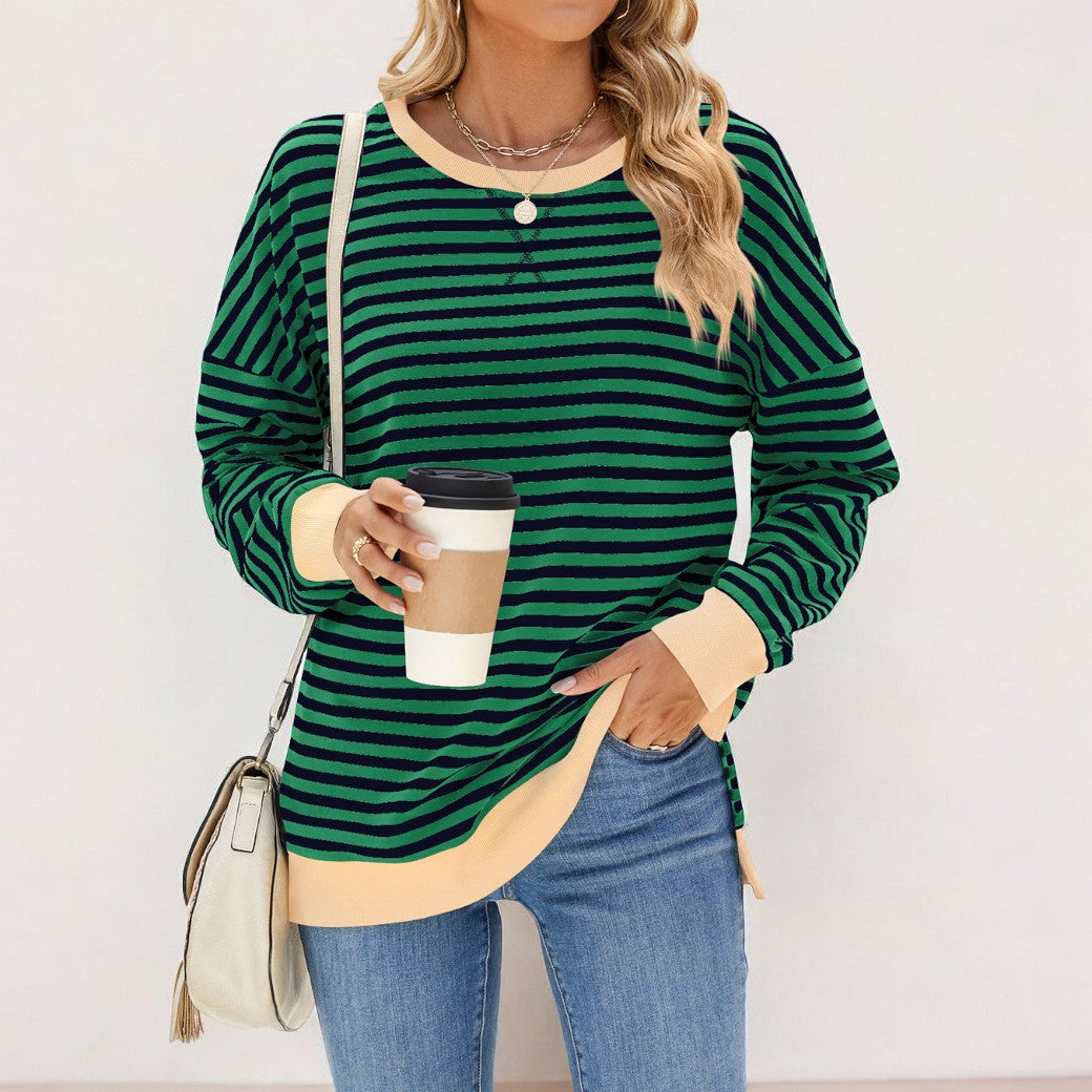Trisha - Elegante maglione oversize a righe colorate