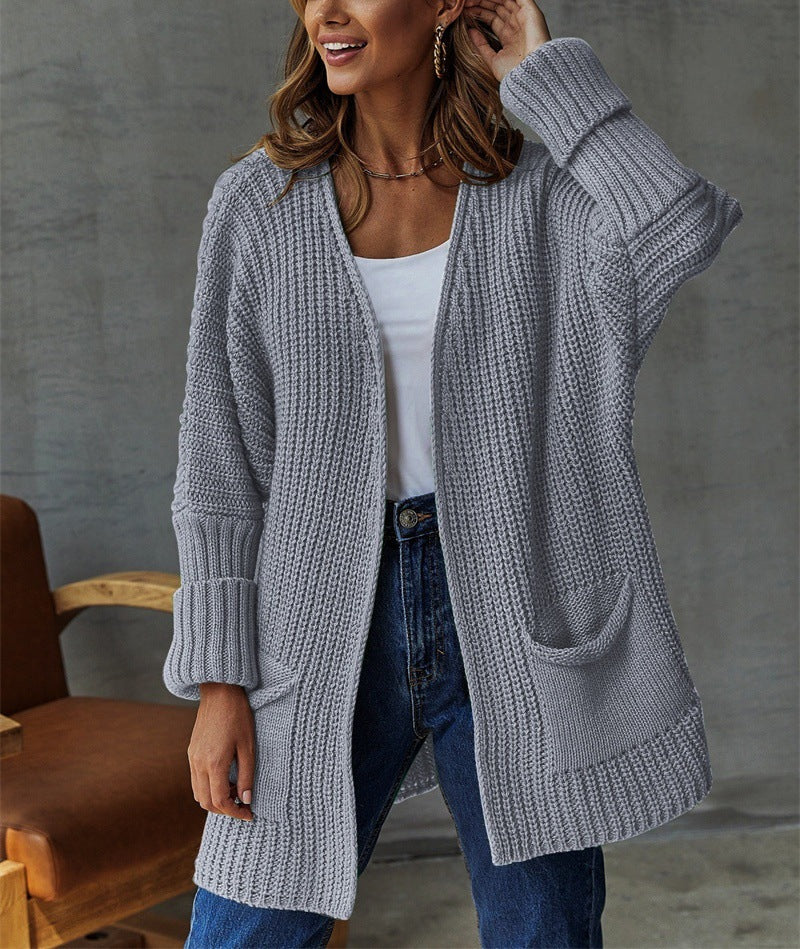 Jamie - Cardigan Lavorato a Maglia Larga con Maniche Lunghe e Caldo