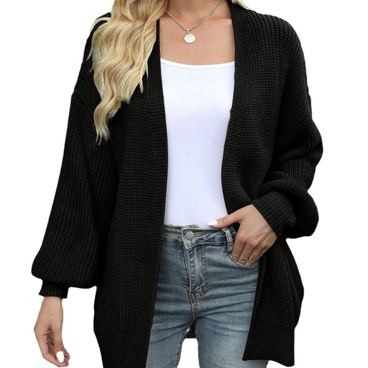 Jaliyah - Cardigan Cozy Lavorato a Maglia con Maniche Lunghe a Lanterna