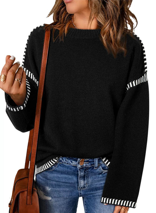 Zevina - Comodo maglione oversize a trecce