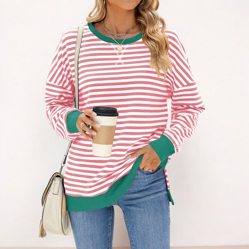 Trisha - Elegante maglione oversize a righe colorate