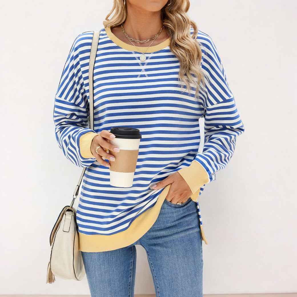 Trisha - Elegante maglione oversize a righe colorate