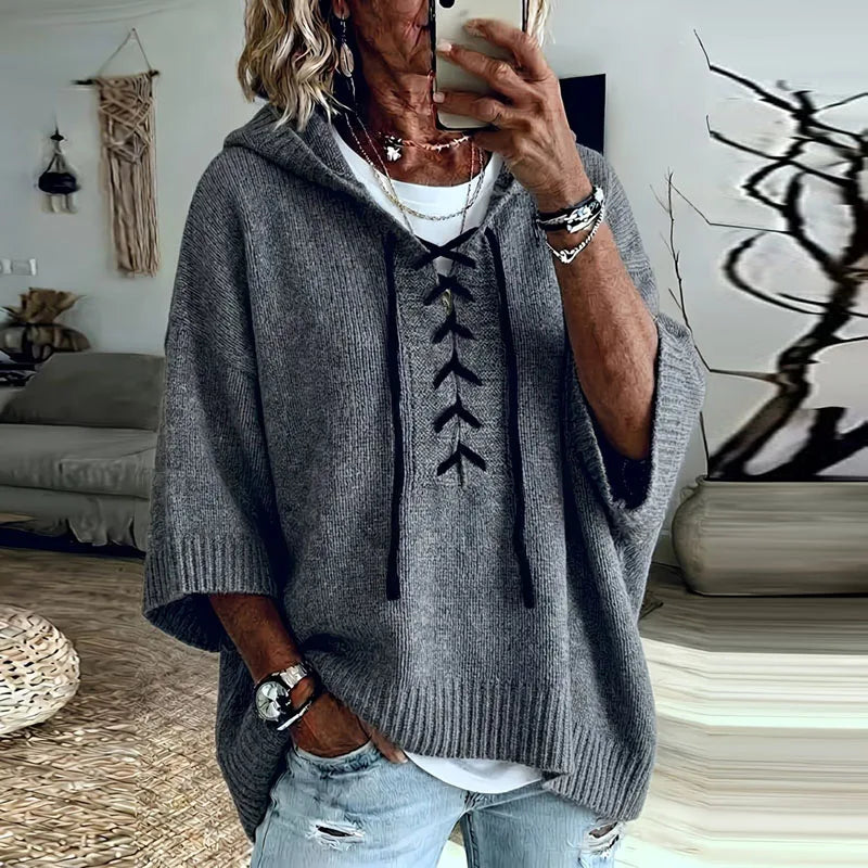 Felpa Oversize con Lacci da Donna