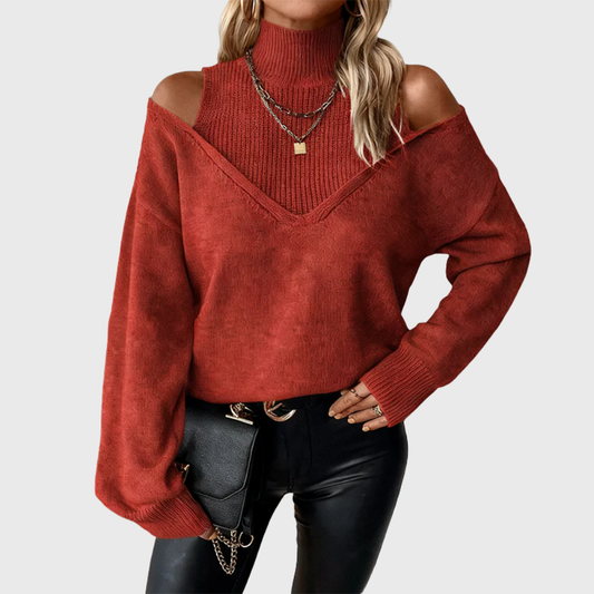 Johana - Maglione dolcevita elegante off-shoulder