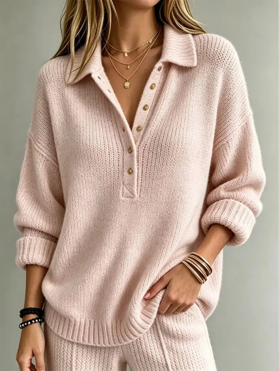 Maglione Polo da Donna con Bottoni Dorati