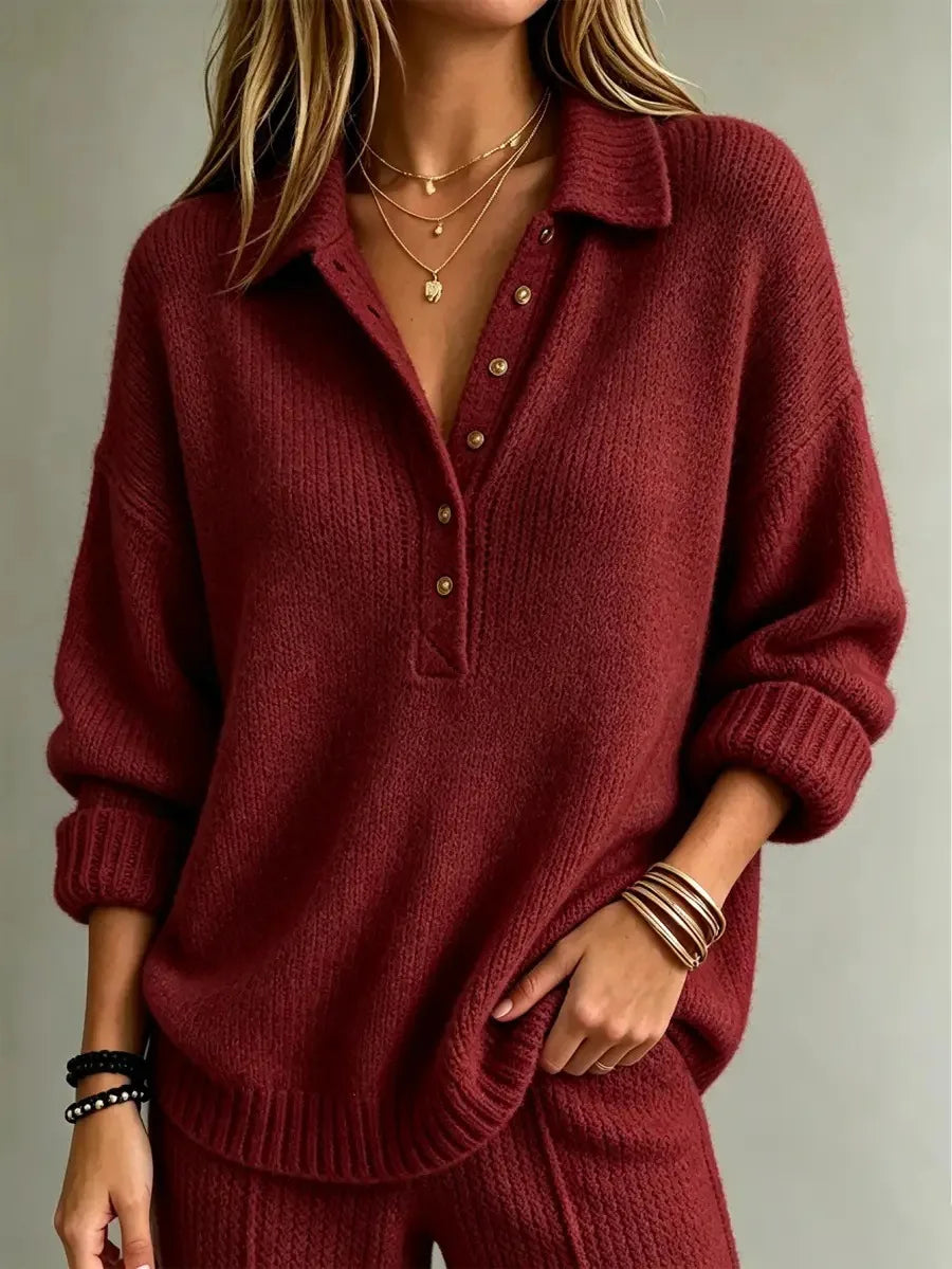 Maglione Polo da Donna con Bottoni Dorati