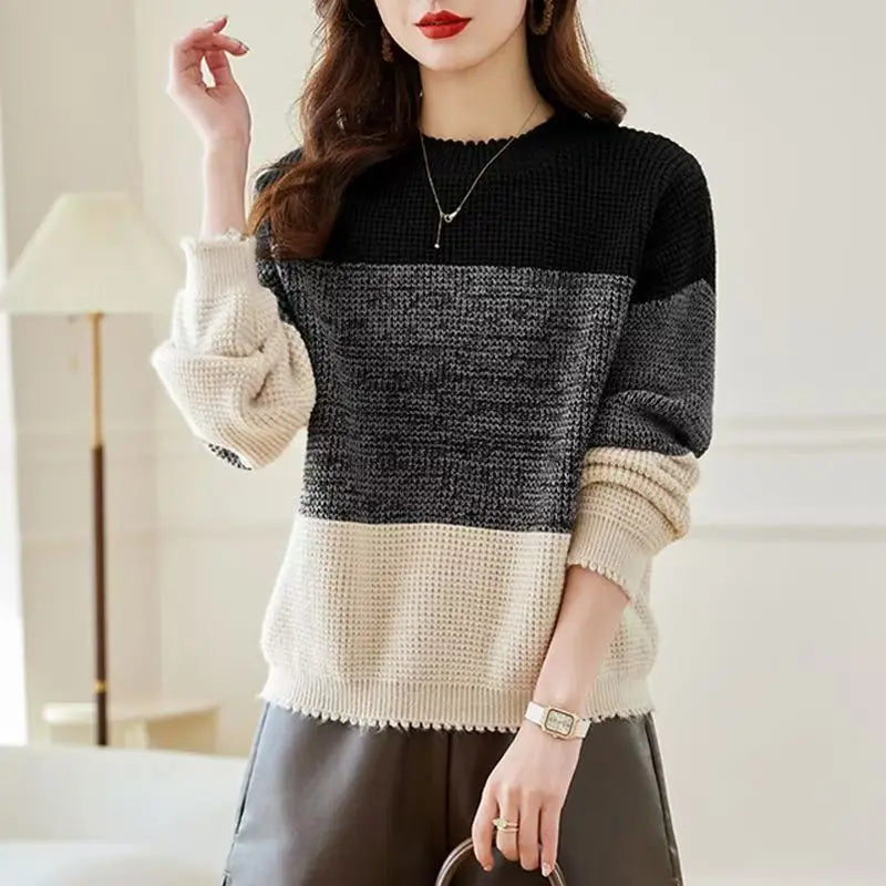 Micah - Maglione caldo elegante a righe oversize