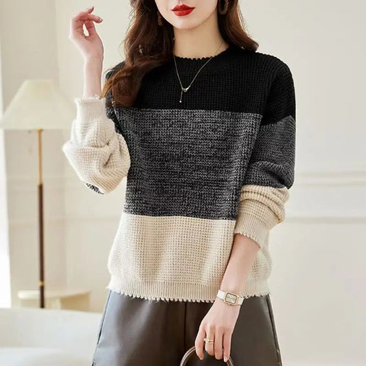 Micah - Maglione caldo elegante a righe oversize
