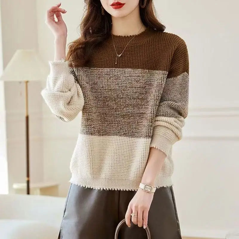 Micah - Maglione caldo elegante a righe oversize
