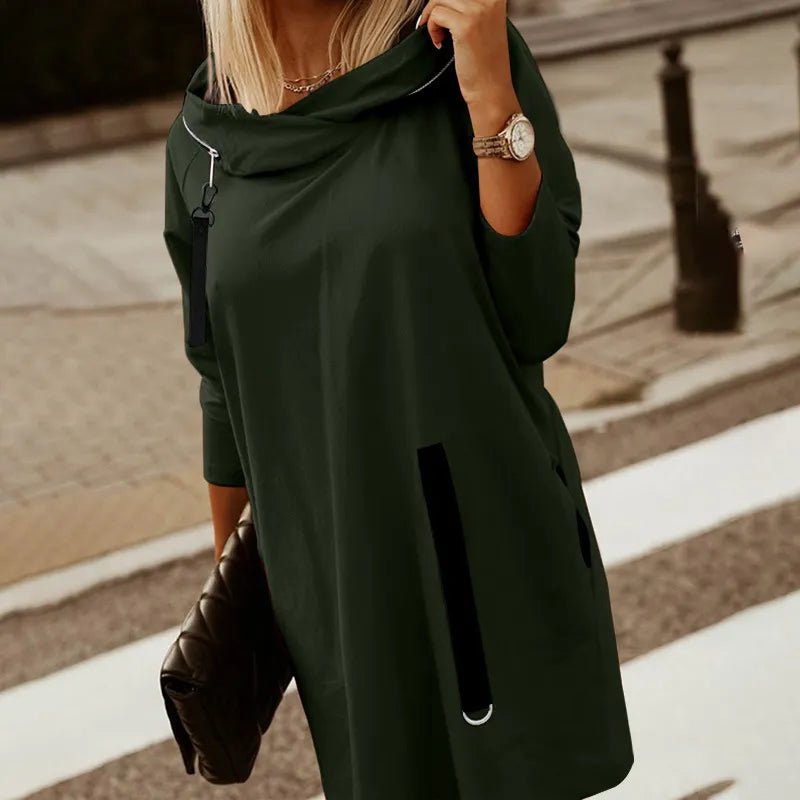 Lidia - Vestito felpa chic a maniche lunghe
