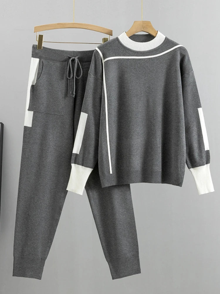 Tanesha - Elegante set composto da maglione e pantaloni caldi
