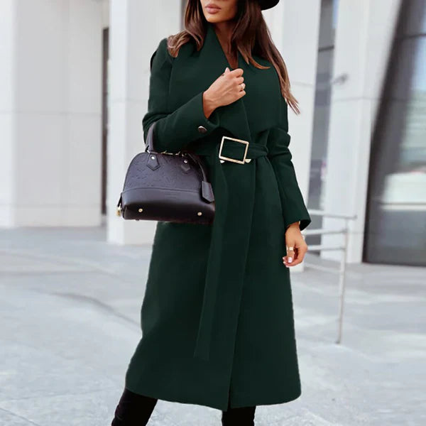 Harlyn – Cappotto lungo elegante in lana con cintura