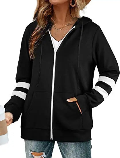 Maxie - Giacca felpata con cappuccio e zip, accogliente