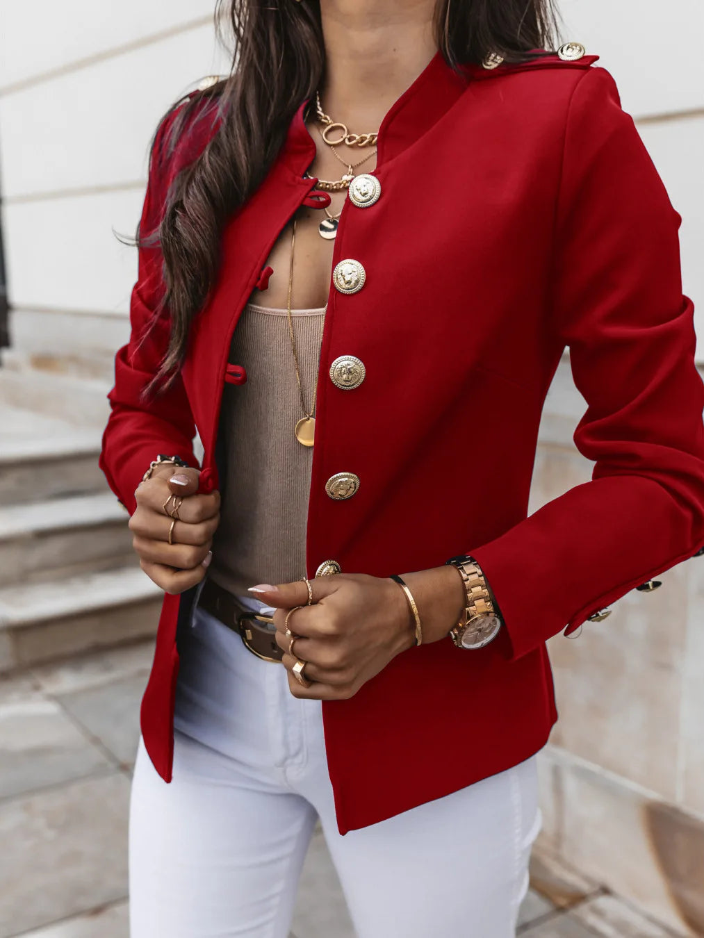 Ineska - Blazer elegante con bottoni grandi