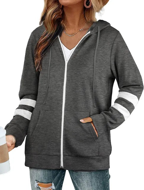 Maxie - Giacca felpata con cappuccio e zip, accogliente
