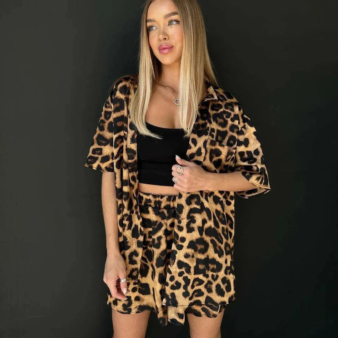 Ana - Set due pezzi con stampa leopardata