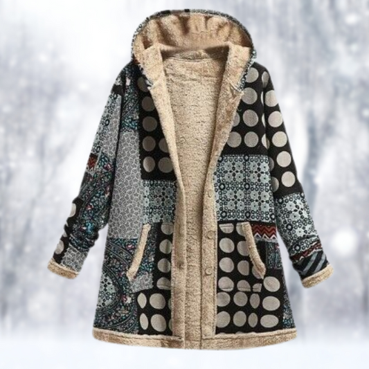 Lydia - Cappotto lungo in pile con cappuccio