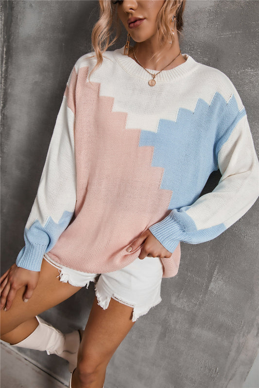 Mila - Maglione chic color block dalla vestibilità ampia