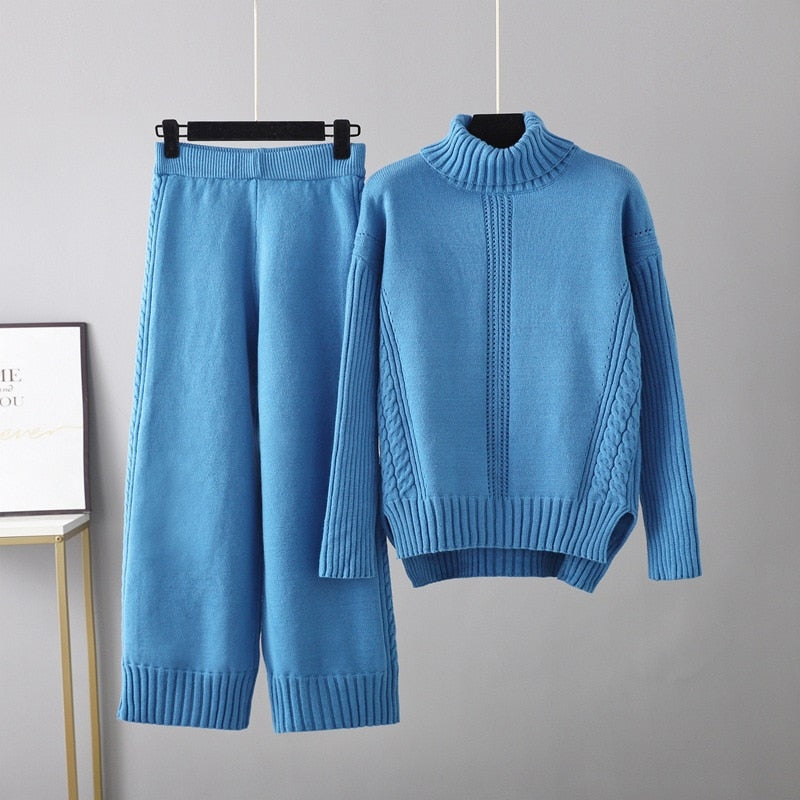 Janely - Set Chic con Maglione Caldo in Maglia e Pantaloni