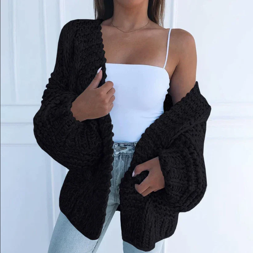 Pamela - Cardigan morbido a maglia grossa, caldo e a vestibilità ampia